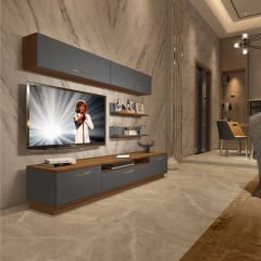 Decoraktiv Trendstyle 5 Mdf Tv Ünitesi Tv Sehpası Ceviz - Antrasit