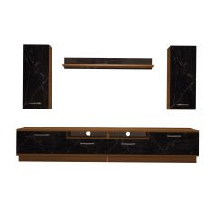 Decoraktiv Trendstyle 5220D Mdf Tv Ünitesi Tv Sehpası Ceviz - Siyah Mermer