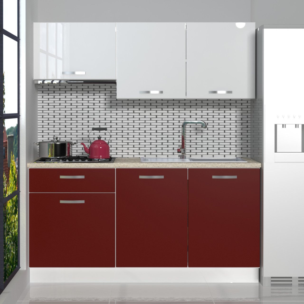 Decoraktiv Naturel 160 MDF Hazır Mutfak Dolabı