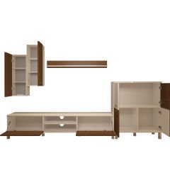 Decoraktiv Eko 6 Slm Dvd Krom Ayaklı Tv Ünitesi Tv Sehpası Beyaz - Ceviz