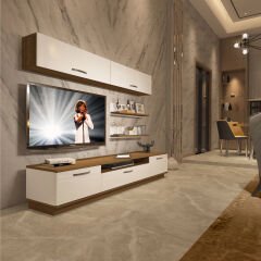 Decoraktiv Trendstyle 5 Mdf Tv Ünitesi Tv Sehpası Pera - Beyaz