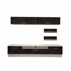 Decoraktiv Trendstyle 5 Mdf Tv Ünitesi Tv Sehpası Beyaz - Siyah Mermer