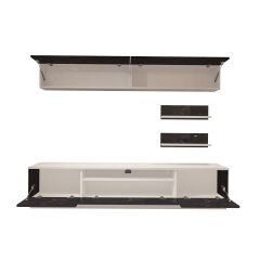 Decoraktiv Trendstyle 5 Mdf Tv Ünitesi Tv Sehpası Beyaz - Siyah Mermer