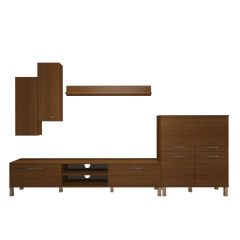 Decoraktiv Eko 6 Slm Dvd Krom Ayaklı Tv Ünitesi Tv Sehpası Ceviz