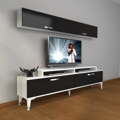 Decoraktiv Ekoflex 5 Slm Silver Tv Ünitesi Tv Sehpası Beyaz - Siyah