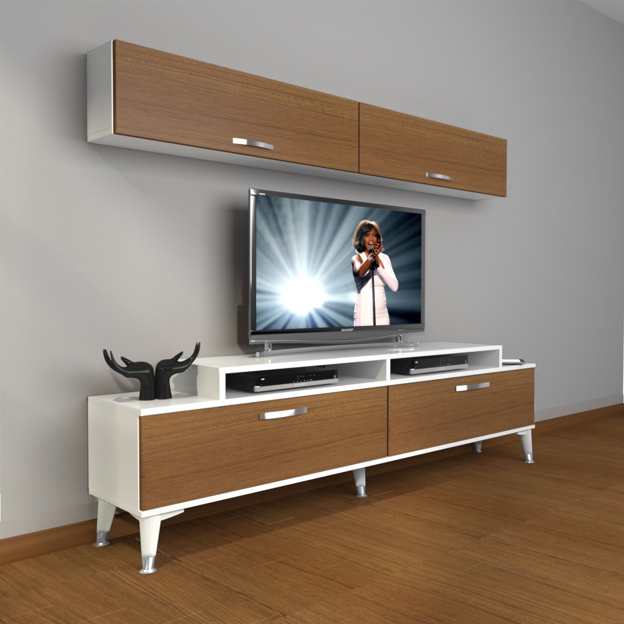 Decoraktiv Ekoflex 5 Slm Silver Tv Ünitesi Tv Sehpası Beyaz - Ceviz