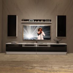 Decoraktiv Trendstyle 5220DS Mdf Tv Ünitesi Tv Sehpası Beyaz - Siyah