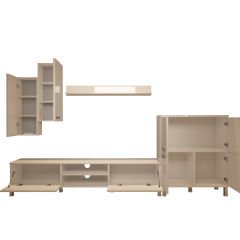 Decoraktiv Eko 6 Slm Dvd Krom Ayaklı Tv Ünitesi Tv Sehpası Parlak Beyaz