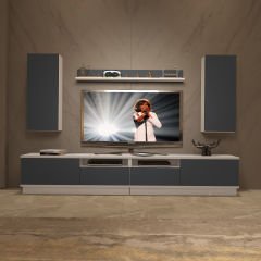 Decoraktiv Trendstyle 5220DS Mdf Tv Ünitesi Tv Sehpası Beyaz - Antrasit