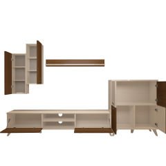 Decoraktiv Eko 6 Slm Dvd Retro Tv Ünitesi Tv Sehpası Beyaz - Ceviz