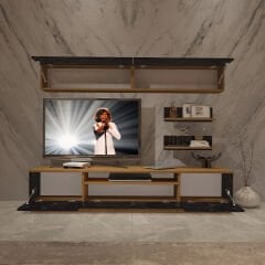 Decoraktiv Trendstyle 5 Mdf Tv Ünitesi Tv Sehpası Pera - Siyah Mermer