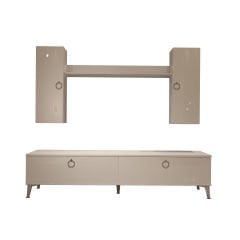Decoraktiv Eko 7 Mdf Std Gold Tv Ünitesi Tv Sehpası Parlak Beyaz