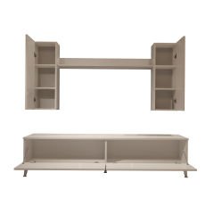 Decoraktiv Eko 7 Mdf Std Gold Tv Ünitesi Tv Sehpası Parlak Beyaz
