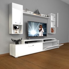 Decoraktiv Ekoflex 5DA Mdf Tv Ünitesi Tv Sehpası Parlak Beyaz