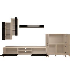 Decoraktiv Eko 6 Slm Dvd Retro Tv Ünitesi Tv Sehpası Beyaz - Siyah