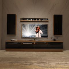 Decoraktiv Trendstyle 5220DS Mdf Tv Ünitesi Tv Sehpası Ceviz - Siyah