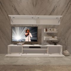 Decoraktiv Trendstyle 5S Mdf Tv Ünitesi Tv Sehpası Parlak Beyaz