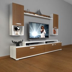 Decoraktiv Ekoflex 5DA Mdf Tv Ünitesi Tv Sehpası Beyaz - Ceviz