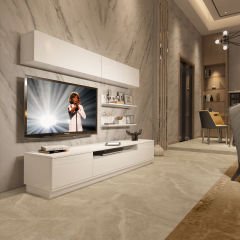 Decoraktiv Trendstyle 5S Mdf Tv Ünitesi Tv Sehpası Parlak Beyaz