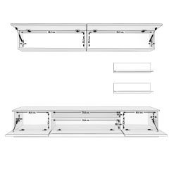 Decoraktiv Trendstyle 5S Mdf Tv Ünitesi Tv Sehpası Beyaz - Siyah