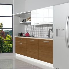 Decoraktiv Naturel 160 MDF Hazır Mutfak Dolabı Ceviz - Beyaz