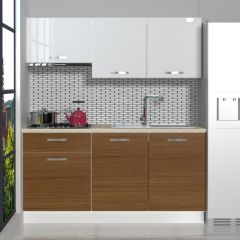 Decoraktiv Naturel 160 MDF Hazır Mutfak Dolabı Ceviz - Beyaz