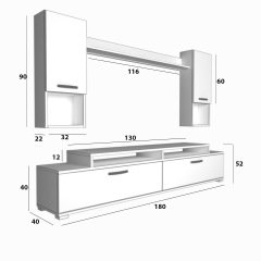 Decoraktiv Ekoflex 5DA Mdf Tv Ünitesi Tv Sehpası Ceviz