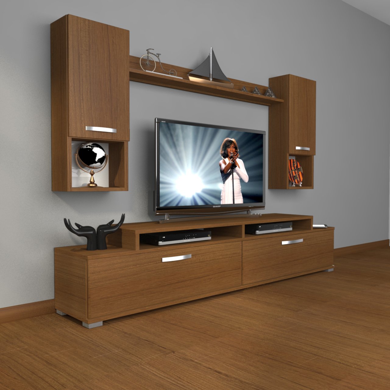 Decoraktiv Ekoflex 5DA Mdf Tv Ünitesi Tv Sehpası Ceviz