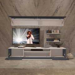 Decoraktiv Trendstyle 5S Mdf Tv Ünitesi Tv Sehpası Beyaz - Antrasit