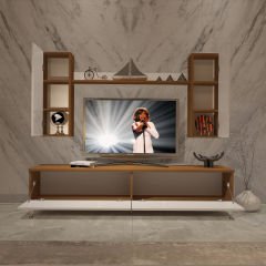Decoraktiv Eko 7 Mdf Std Gold Tv Ünitesi Tv Sehpası Ceviz - Beyaz
