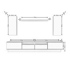 Decoraktiv Trendstyle 5220DS Mdf Tv Ünitesi Tv Sehpası Pera - Siyah Mermer