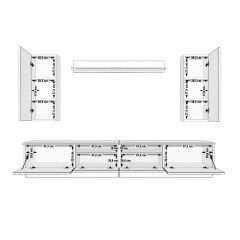 Decoraktiv Trendstyle 5220DS Mdf Tv Ünitesi Tv Sehpası Pera - Siyah Mermer