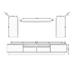 Decoraktiv Trendstyle 5220DS Mdf Tv Ünitesi Tv Sehpası Pera - Siyah