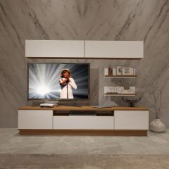 Decoraktiv Trendstyle 5S Mdf Tv Ünitesi Tv Sehpası Ceviz - Beyaz