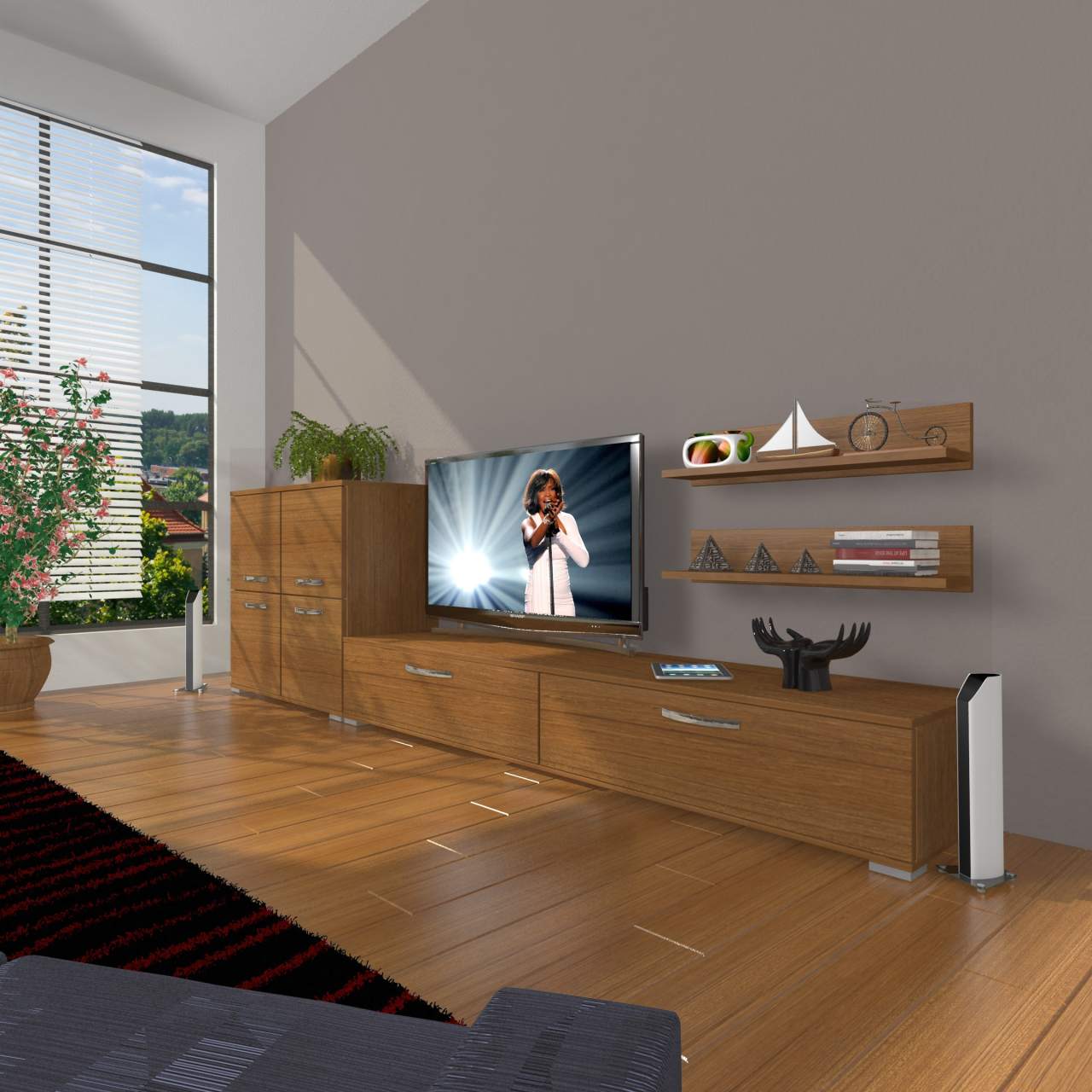 Decoraktiv Eko On Slm Std Tv Ünitesi Tv Sehpası Ceviz