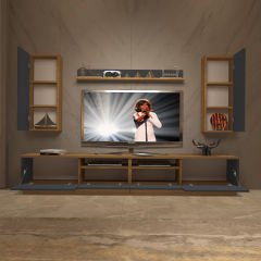 Decoraktiv Trendstyle 5220DS Mdf Tv Ünitesi Tv Sehpası Pera - Antrasit