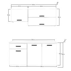 Decoraktiv Style 160 MDF Hazır Mutfak Dolabı Bordo