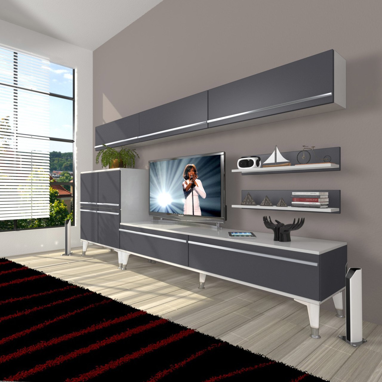 Decoraktiv Eko 8 Mdf Std Silver Tv Ünitesi Tv Sehpası
