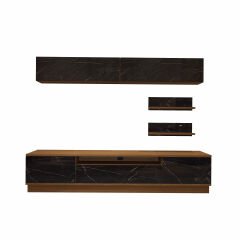 Decoraktiv Trendstyle 5S Mdf Tv Ünitesi Tv Sehpası Ceviz - Siyah Mermer