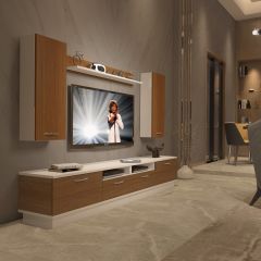 Decoraktiv Trendstyle 5220D Slm Tv Ünitesi Tv Sehpası Beyaz - Ceviz