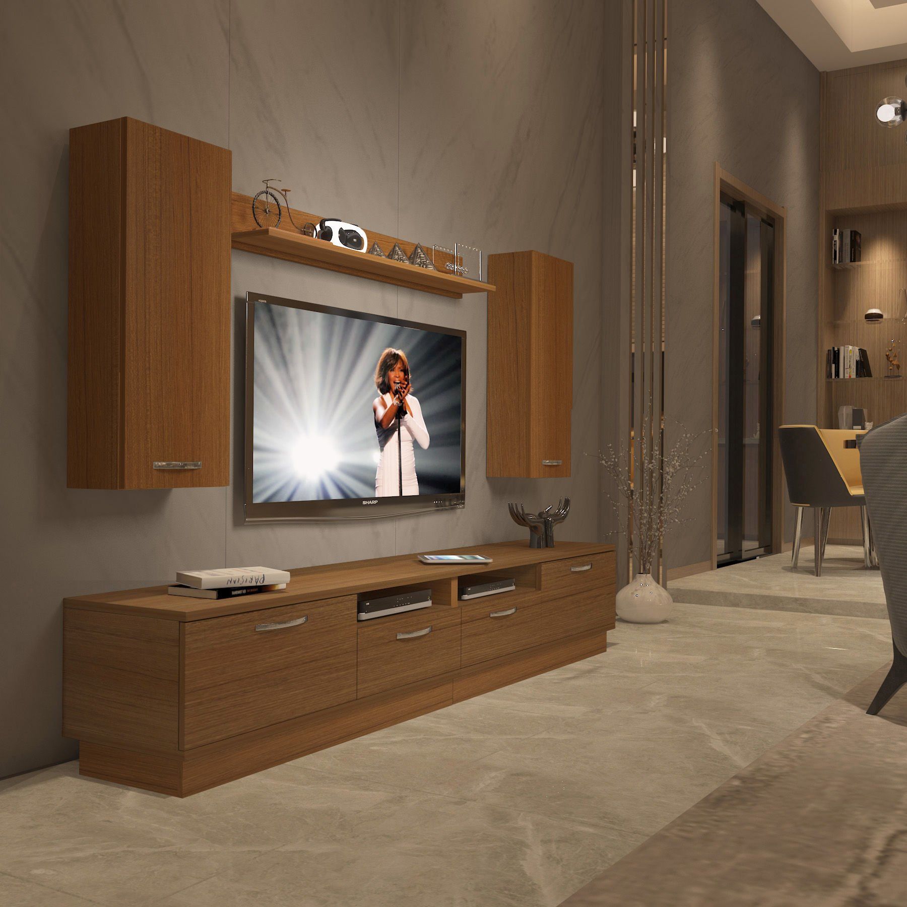 Decoraktiv Trendstyle 5220D Slm Tv Ünitesi Tv Sehpası Ceviz