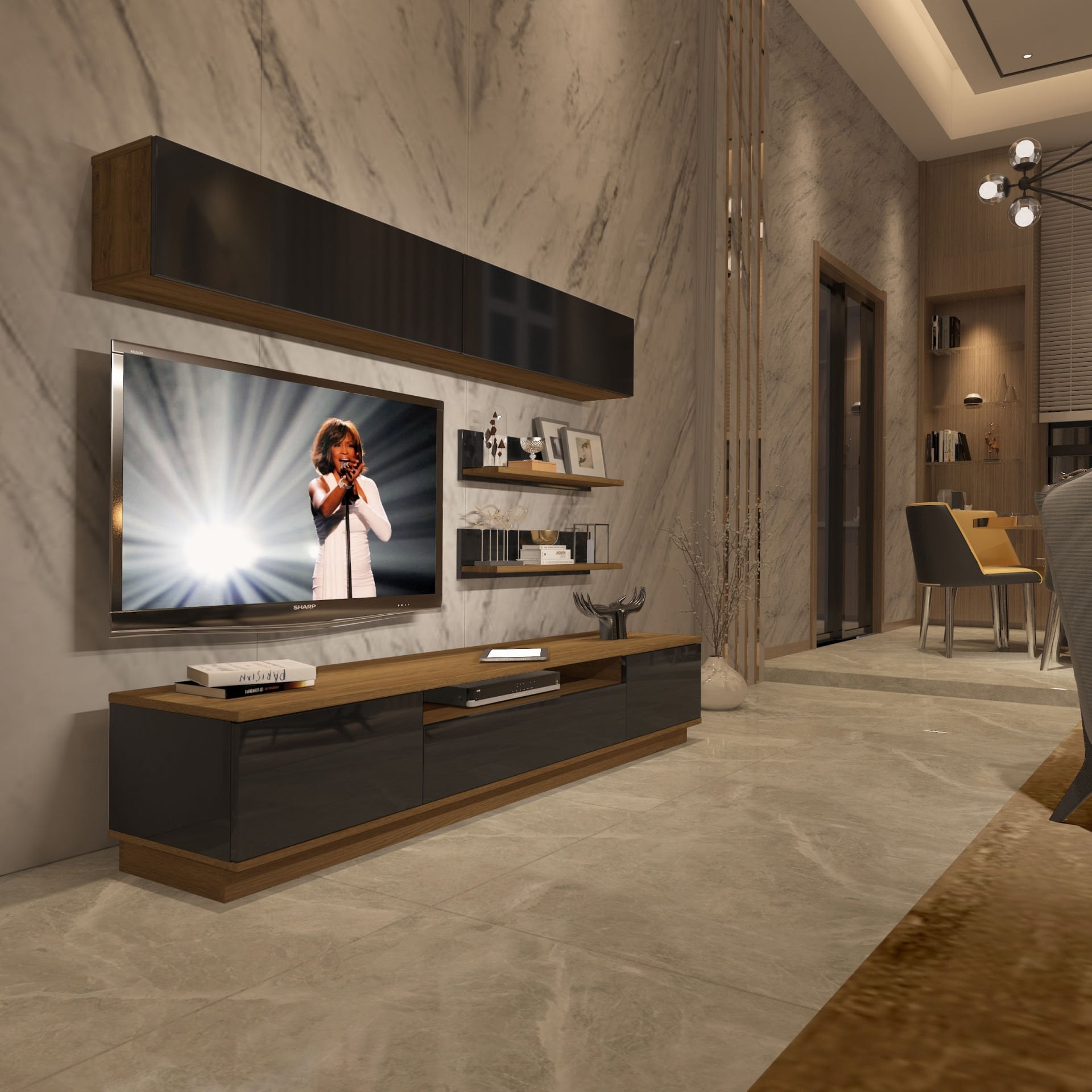Decoraktiv Trendstyle 5S Mdf Tv Ünitesi Tv Sehpası Pera - Siyah