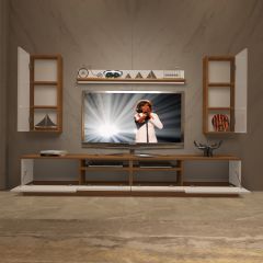 Decoraktiv Trendstyle 5220D Slm Tv Ünitesi Tv Sehpası Ceviz - Beyaz