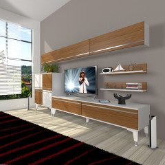 Decoraktiv Eko 8 Mdf Std Silver Tv Ünitesi Tv Sehpası Beyaz - Ceviz