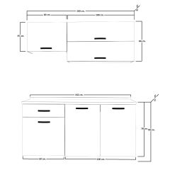 Decoraktiv Style 160 MDF Hazır Mutfak Dolabı Parlak Beyaz