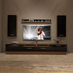 Decoraktiv Trendstyle 5220D Slm Tv Ünitesi Tv Sehpası Ceviz - Siyah