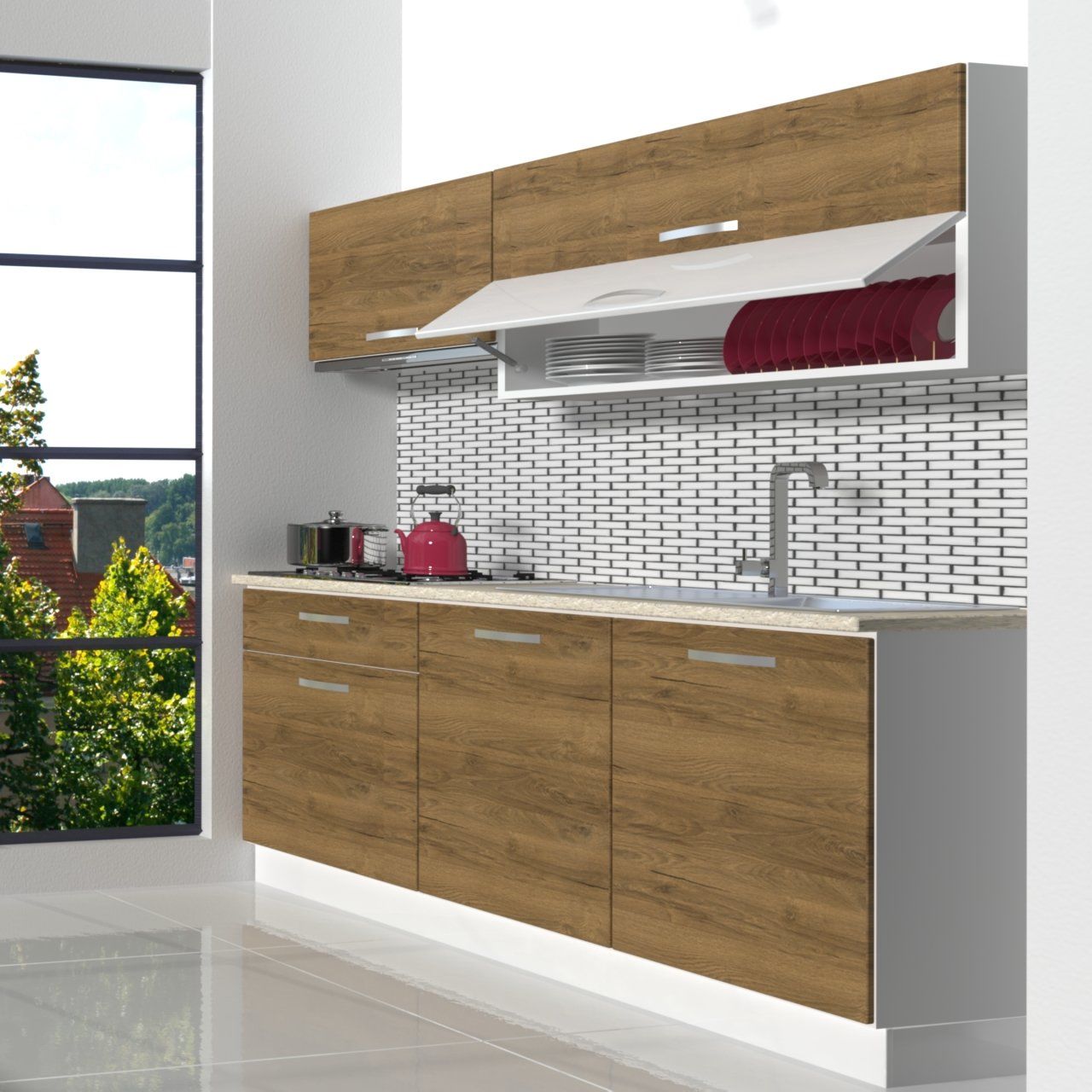 Decoraktiv Style 160 MDF Hazır Mutfak Dolabı Pera