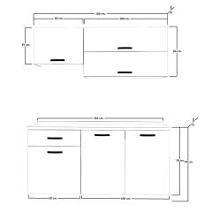 Decoraktiv Style 160 MDF Hazır Mutfak Dolabı Pera - Beyaz