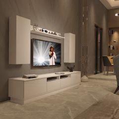 Decoraktiv Trendstyle 5220DS Slm Tv Ünitesi Tv Sehpası Parlak Beyaz