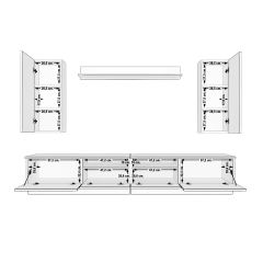 Decoraktiv Trendstyle 5220DS Slm Tv Ünitesi Tv Sehpası Parlak Beyaz